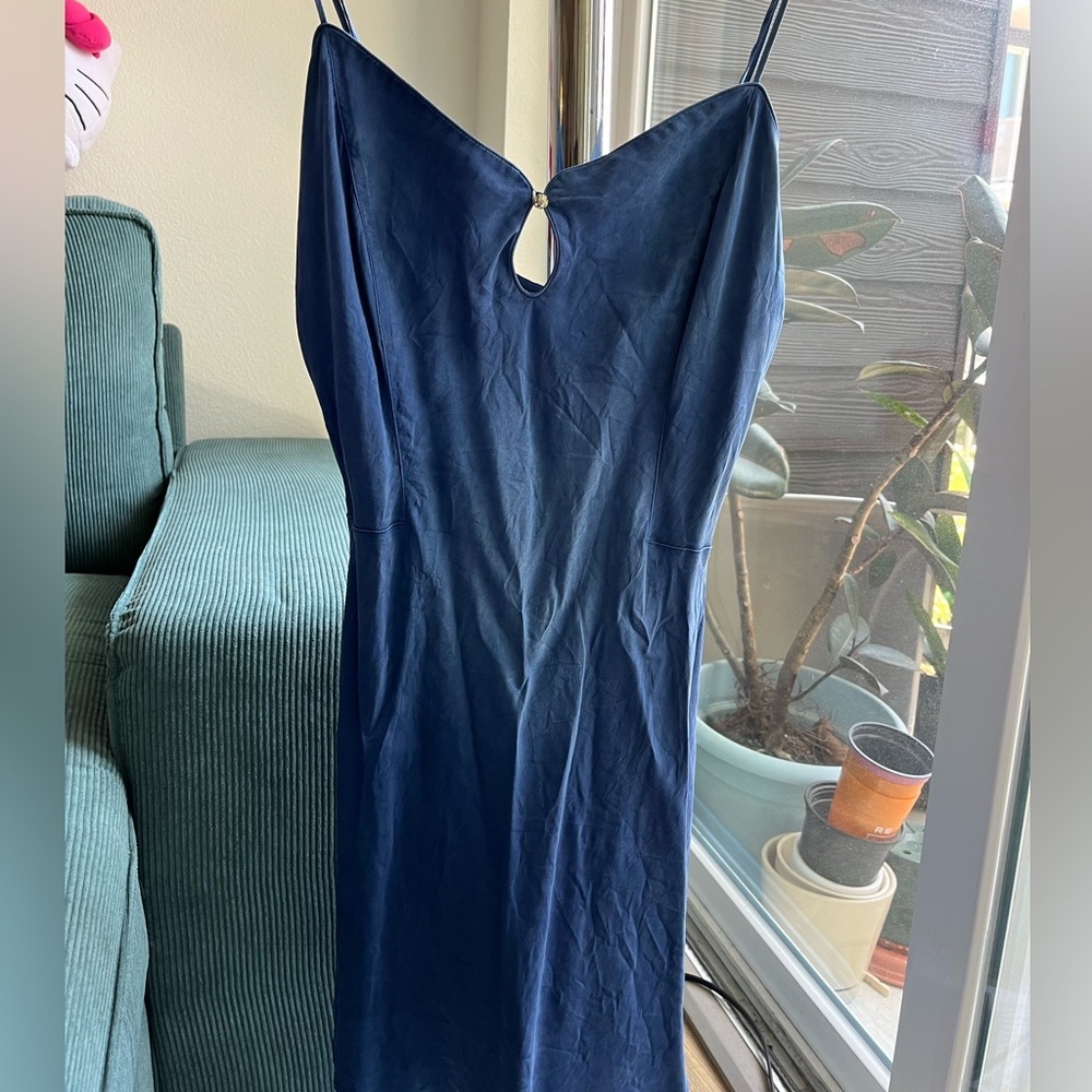 Victoria secret 100% silk blue cami dress